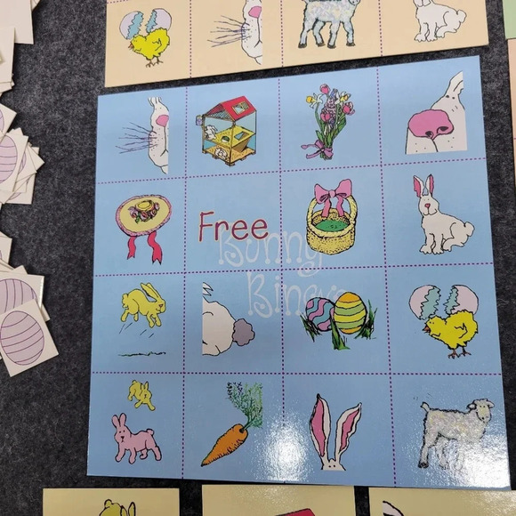 π΄3/$15π΄ Cute Vintage Easter Bingo Game Kids Fun Play Time - Picture 5 of 16